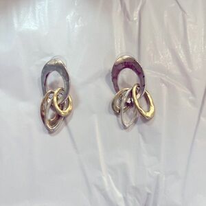New earrings.  Gold and silver